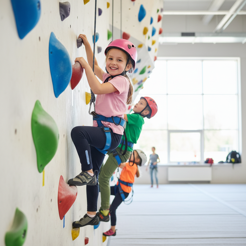 šeima džiaugiasi lauko laipiojimo sienelės priemiestyje